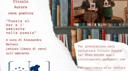 A Ravenna cena poetica al circolo Aurora, con la poetessa Maltoni